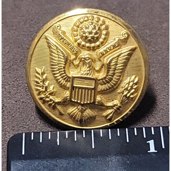 Brass Vintage Waterbury Gold Military Uniform Buttons Set Of 4 - Picture 6 of 6